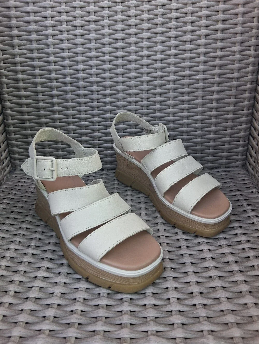 Sorel Cream Strappy Wedge Sandals - Comfort Platform